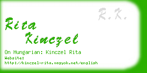 rita kinczel business card